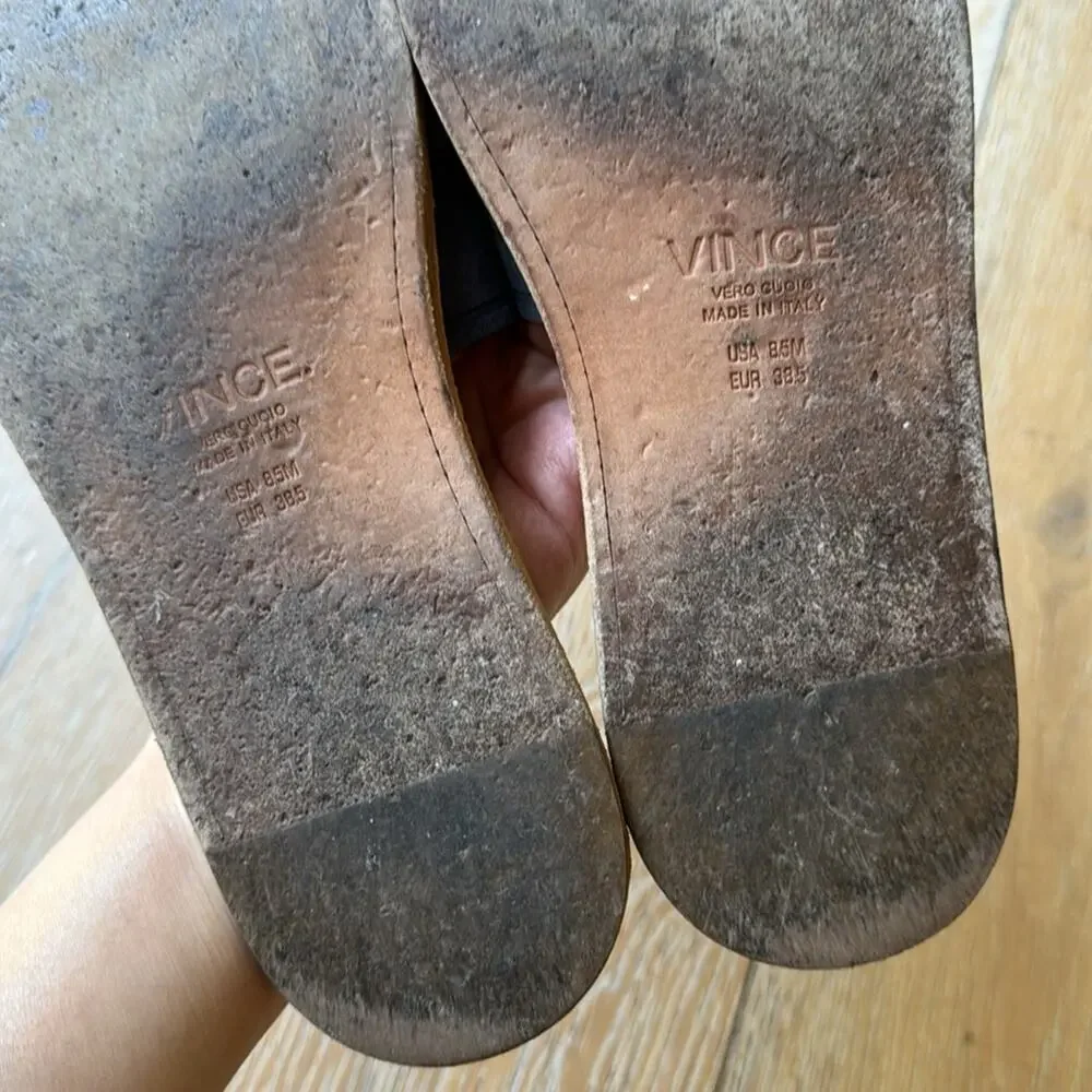 Vince Blue Suede Slide Sandals Size 8.5 Minimalist Quiet Luxury